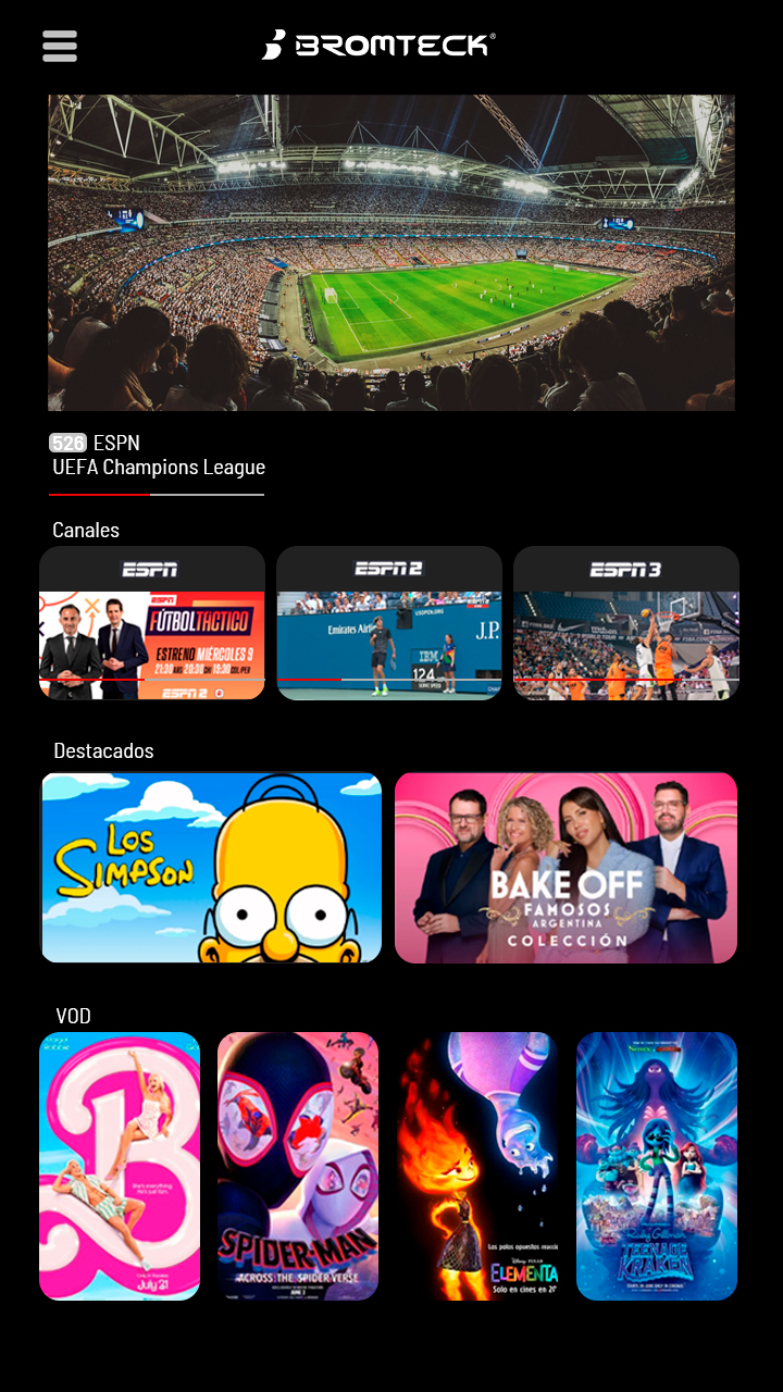 App Bromteck TV en celular