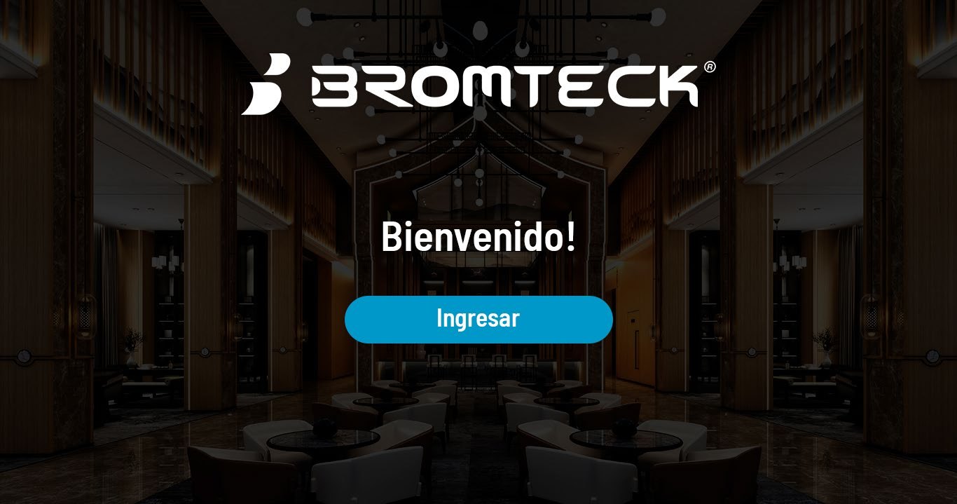 Pantalla de bienvenida sobre una imagen del hotel