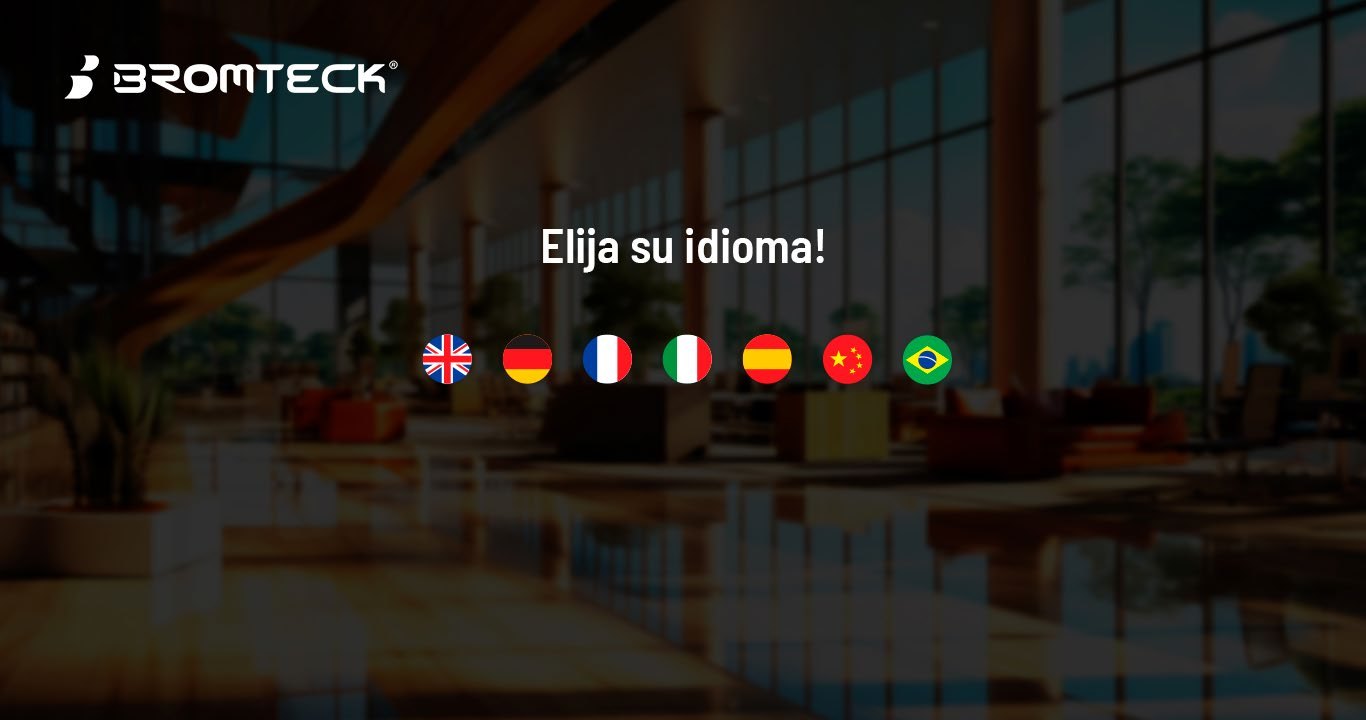 Selector de idioma con siete banderas